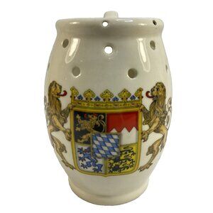 Huber Puzzle Beer Stein Mug German Bavarian Coat of Arms Lion Stoneware 6.25 in